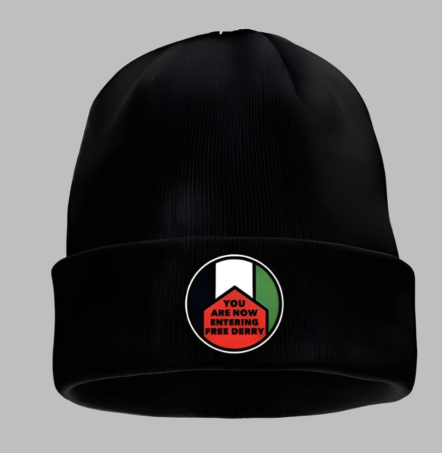 Beanie with Palestinian Badge – Museum of Free Derry